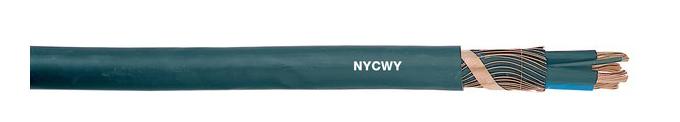 NYCWY γυμνό καλώδιο της LV αγωγών χαλκού στερεό, υπόγειο καλώδιο τροφοδοσίας χαμηλής τάσης PVC